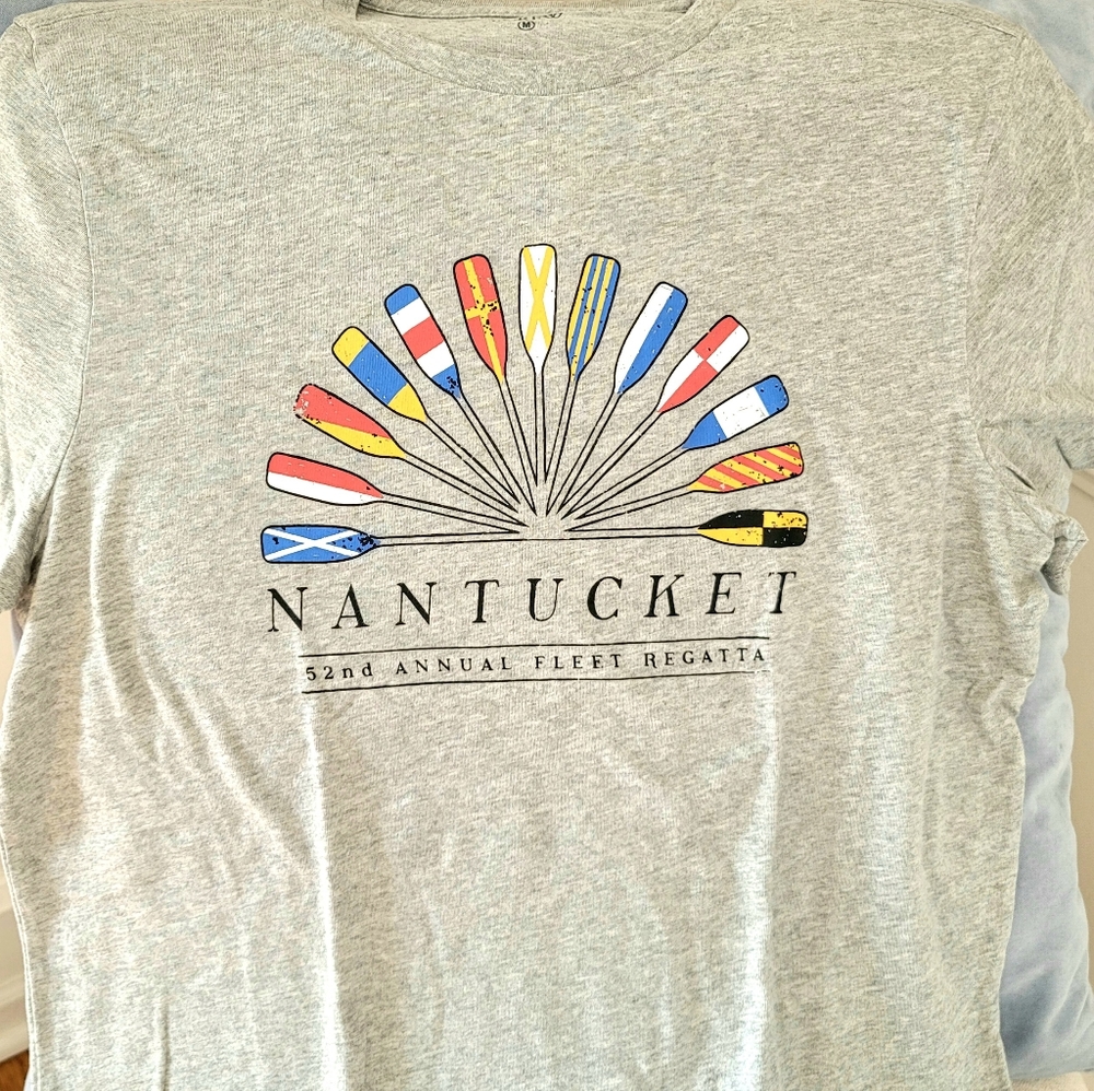New! J. Crew sz Medium M Nantucket Oars Graphic Gray T-shirt Top Tee NWT - Picture 3 of 11